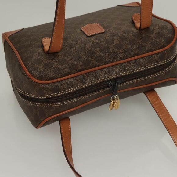 CELINE Macadam Canvas Hand Bag Pvc Leather Brown Gold - Picture 6 of 12
